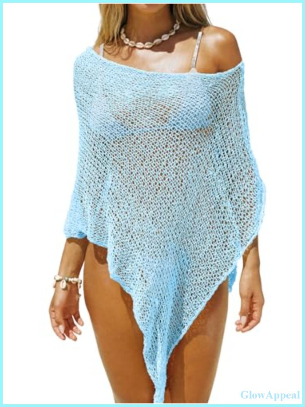 Crochet Mesh Knit Beach Cover Up Poncho Top Sheer Swimwear